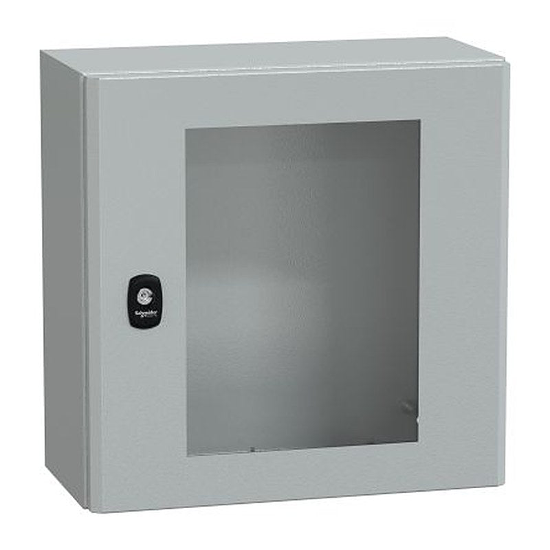 Schneider Electric PanelSeT S3D Series Steel Wall Box, IP66 Transparent Door, 400 mm x 400 mm x 200 mm