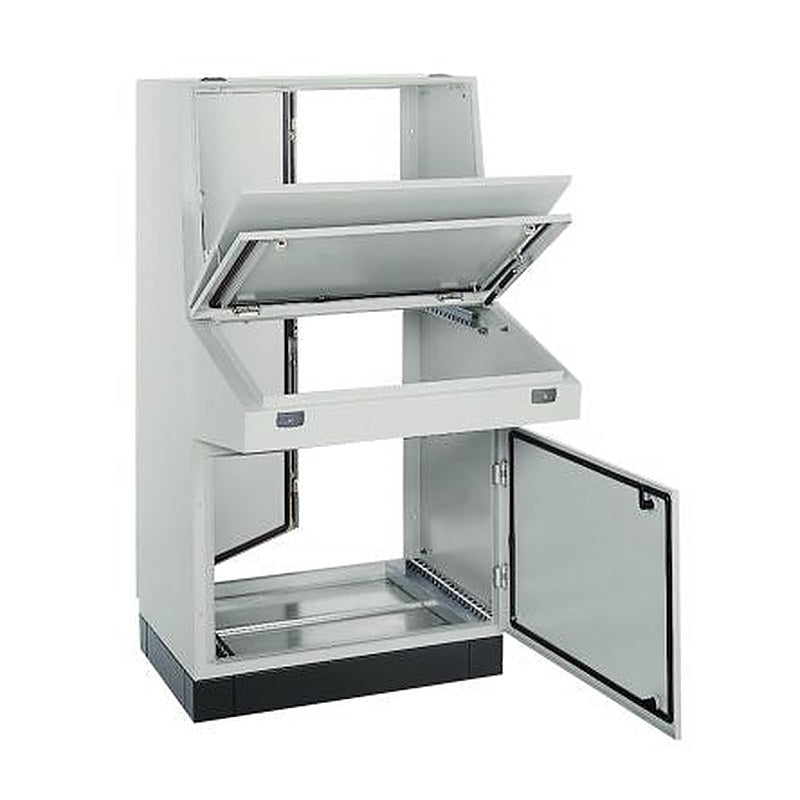Schneider Electric PanelSeT Pupitre SD/SDF Series Steel 2-Door Floor Standing Enclosure, Opaque Door, IP55 845 mm, 800