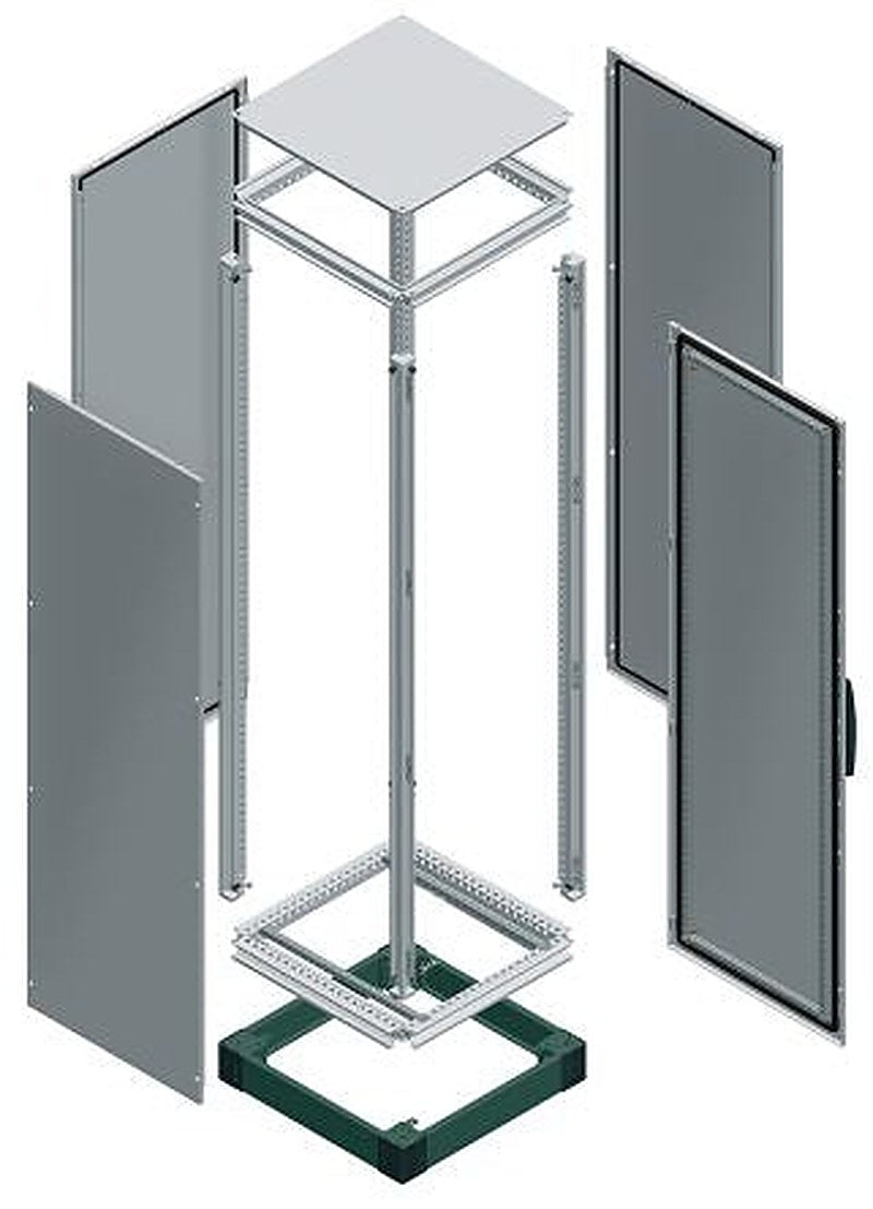Schneider Electric NSYS Series RAL 7035 Steel Enclosure Frame, 1800 mm H, 1m W, 1800 mm L For Use With Rear Panel