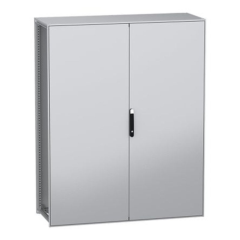 Schneider Electric PanelSeT SFN Series Galvanised Steel 2-Door Floor Standing Enclosure, Plain Door, IP55 600 mm, 1600