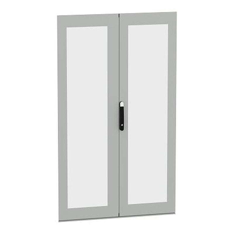 Schneider Electric PanelSeT SFN Kit Series Lockable Steel, Glass RAL 7035 Double Door, 1966 mm H, 1.169m W, 26 mm D,