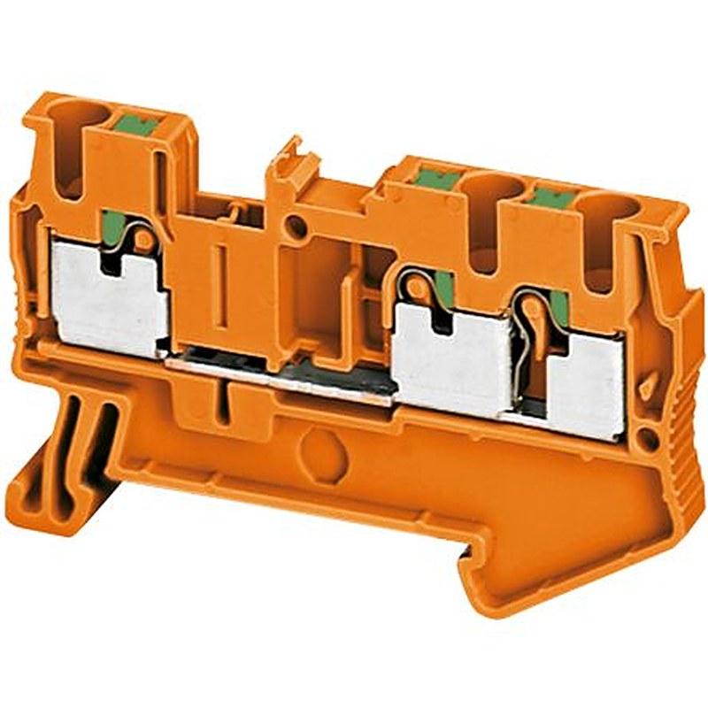 Schneider Electric NSYTRP23AR Linergy Series Terminal Block Orange, 2.5mm², 1-Level, Push-in, CSA