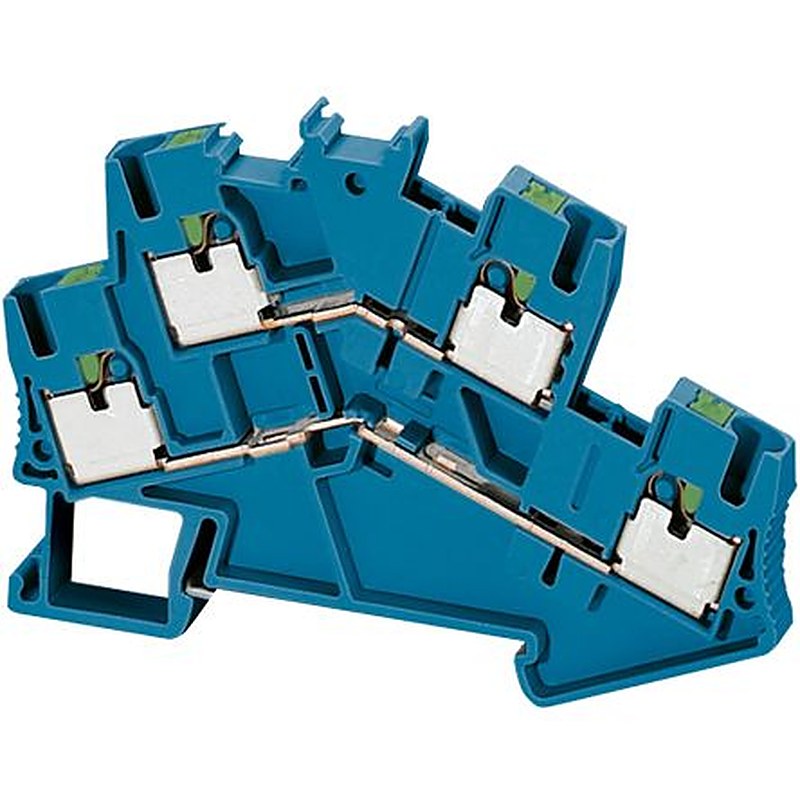 Schneider Electric NSYTRP24DBL NSY Series Terminal Strip Blue, 2.5mm², 2-Level, Push-in