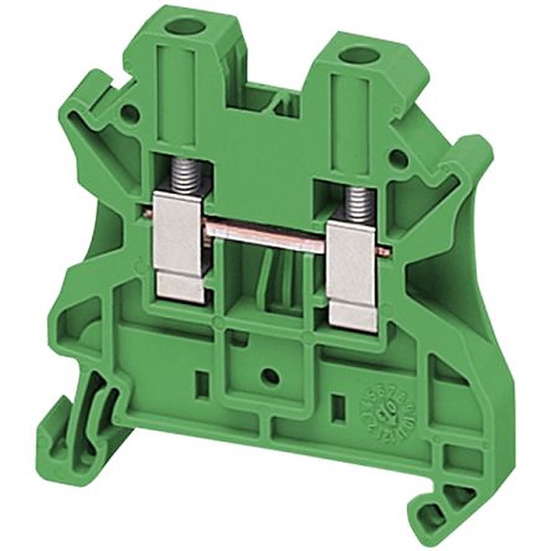Schneider Electric NSYTRV42GN NSY Series DIN Rail Terminal Block Green, 4mm², Screw