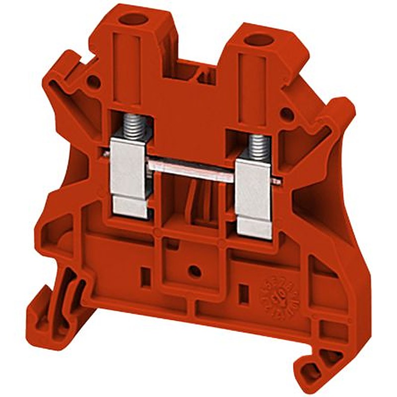 Schneider Electric NSYTRV42RD Linergy TR Series Feed Through Terminal Block Red, 4mm², 1-Level, Screw, ATEX