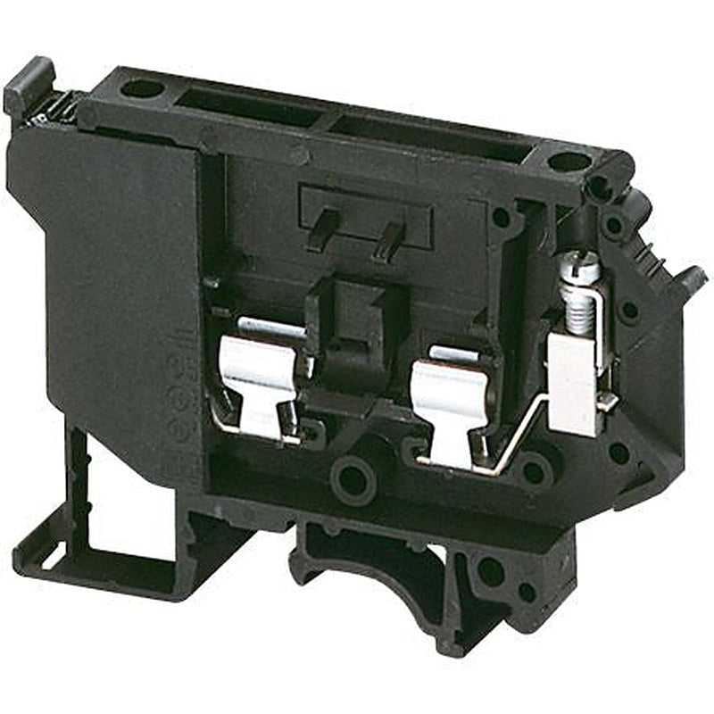 Schneider Electric NSYTRV42SF5LD Linergy TR Series Fused DIN Rail Terminal Black, 4mm², 1-Level Fused, Screw