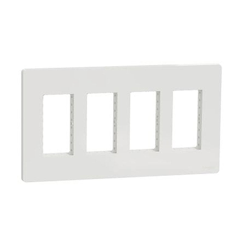 Schneider Electric White 4 Gang Cover Plate Thermoplastic Mounting Frame