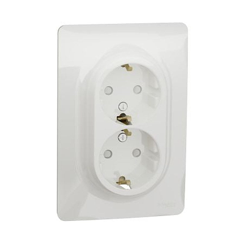 Schneider Electric, Unica IP21D White Socket, 2P+PE, Rated At 16A, 250V