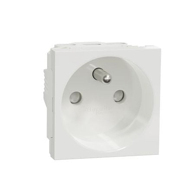Schneider Electric, Unica IP4X White 2P+PE Straight Socket, 16A, 250V