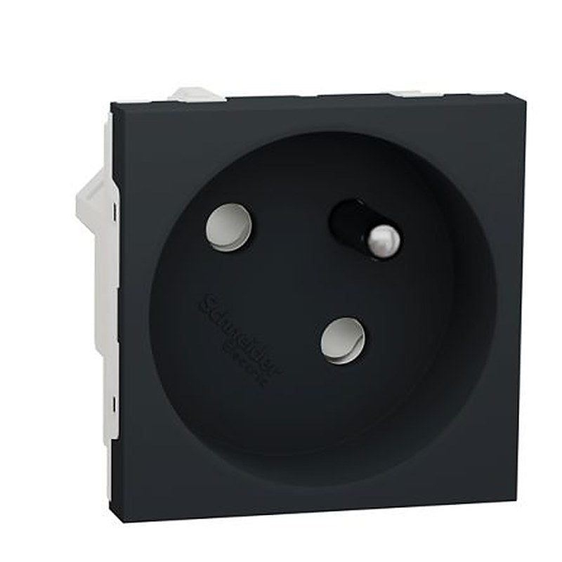 Schneider Electric New Unica Black, White Plug Socket, 16A, CEE 7/5