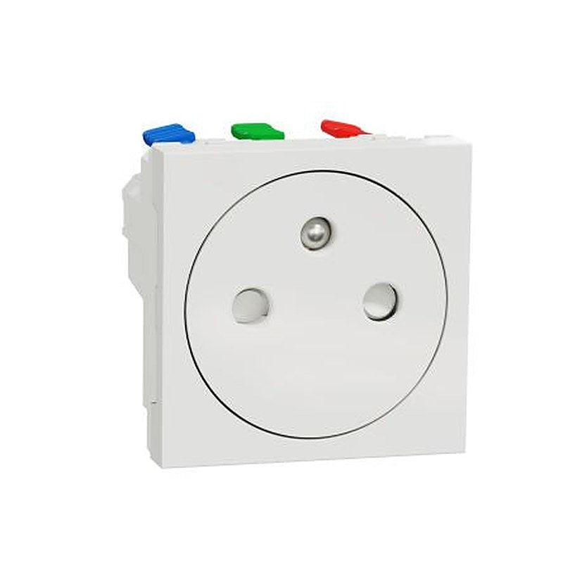 Schneider Electric, Unica IP4X White Socket, 2P+PE, Rated At 16A, 250V
