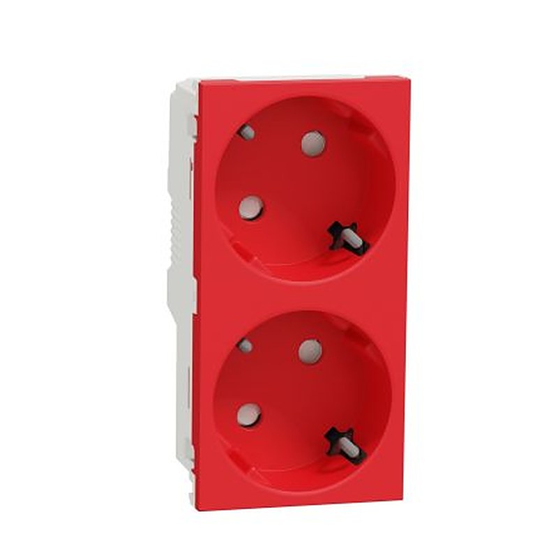 Schneider Electric, New Unica IP21D Green Socket, 2P+PE, Rated At 16A, 250V