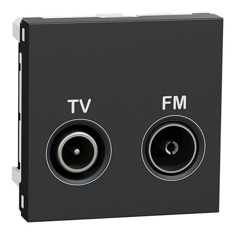 Schneider Electric Anthracite Male/Female TV Aerial Connector, Flush