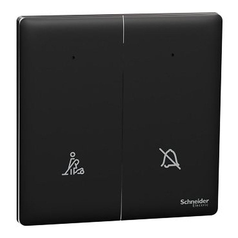 Switch, Unica X, 16AX, 250V, 2 gangs, with DND and PCU symbol, jet black (Switch Unica X) is a Schneider Electric product. Designed for reliable performance and long service life. Available across Iraq — contact us for pricing and delivery options.