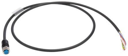SICK Female 8 way M12, Straight to Unterminated 4 way Unterminated Connector Cable, 1 m