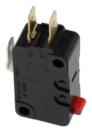 Omron Pin Plunger Micro Switch, Quick Connect Terminal, 16A, 250 V ac, SPDT, IP40