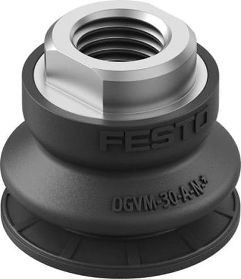 Festo 30 mm Bellow Nitrile Rubber (NBR) Vacuum Cup OGVM-30-A-N-G14F G 1/4