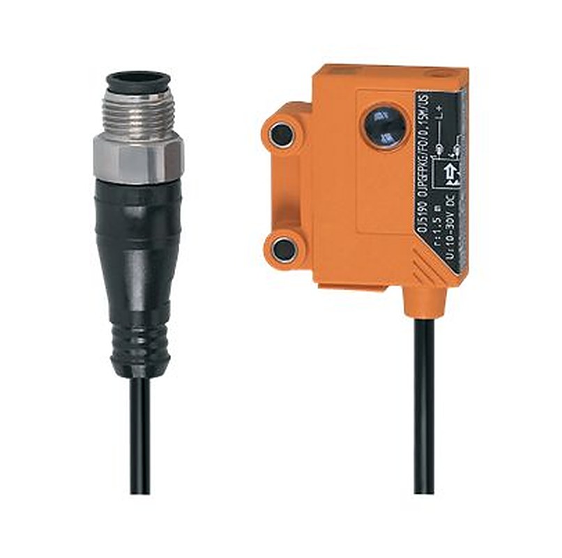 ifm electronic Retroreflective Senor Photoelectric Sensor, Rectangular Sensor