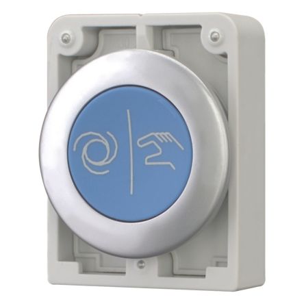 Eaton RMQ Titan M30 Series Push Button Switch, Momentary, Panel, 30.5 mm Cutout, Blue LED, IP66, IP67, IP69K