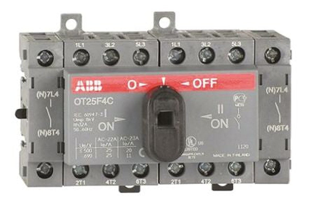 ABB 4-Pole DIN Rail Isolator Switch -, IP20, 25A, 9 kW