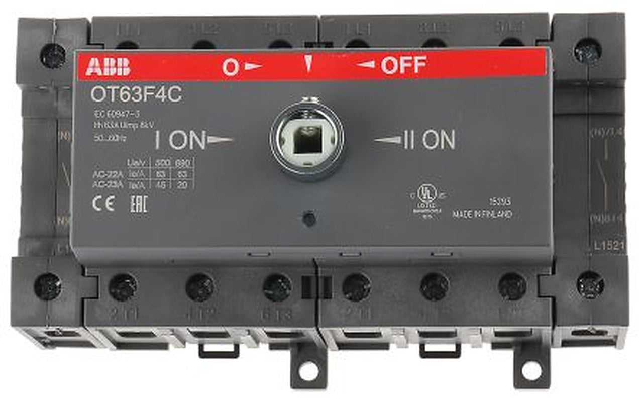 ABB 4-Pole DIN Rail Non-Fused Isolator Switch -, IP20, 63A, 15 kW