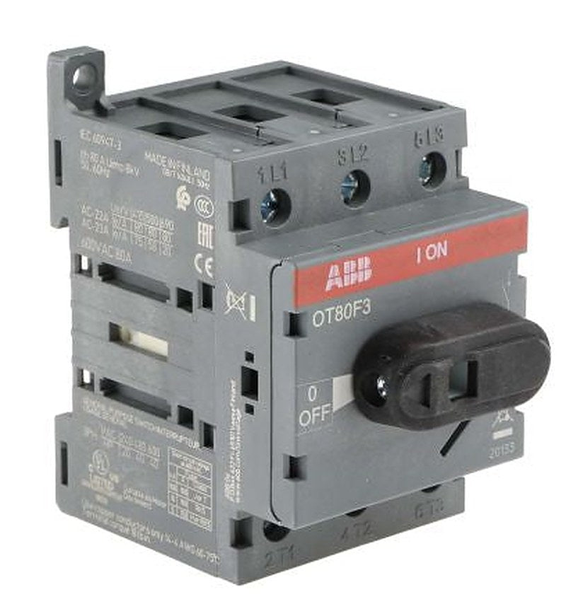 ABB 3-Pole DIN Rail Isolator Switch -, IP20, 80A, 560 kW
