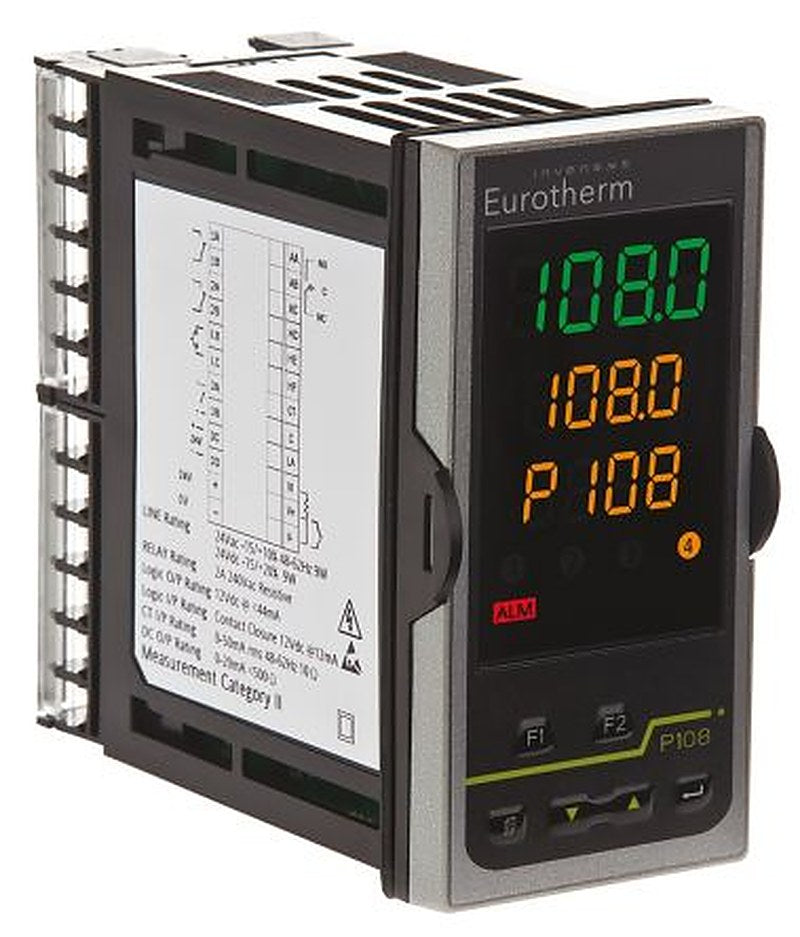 Eurotherm Piccolo P108 Panel PID Temperature Controller 2 Input, 2 Output Relay 264V ac/dc On-Off