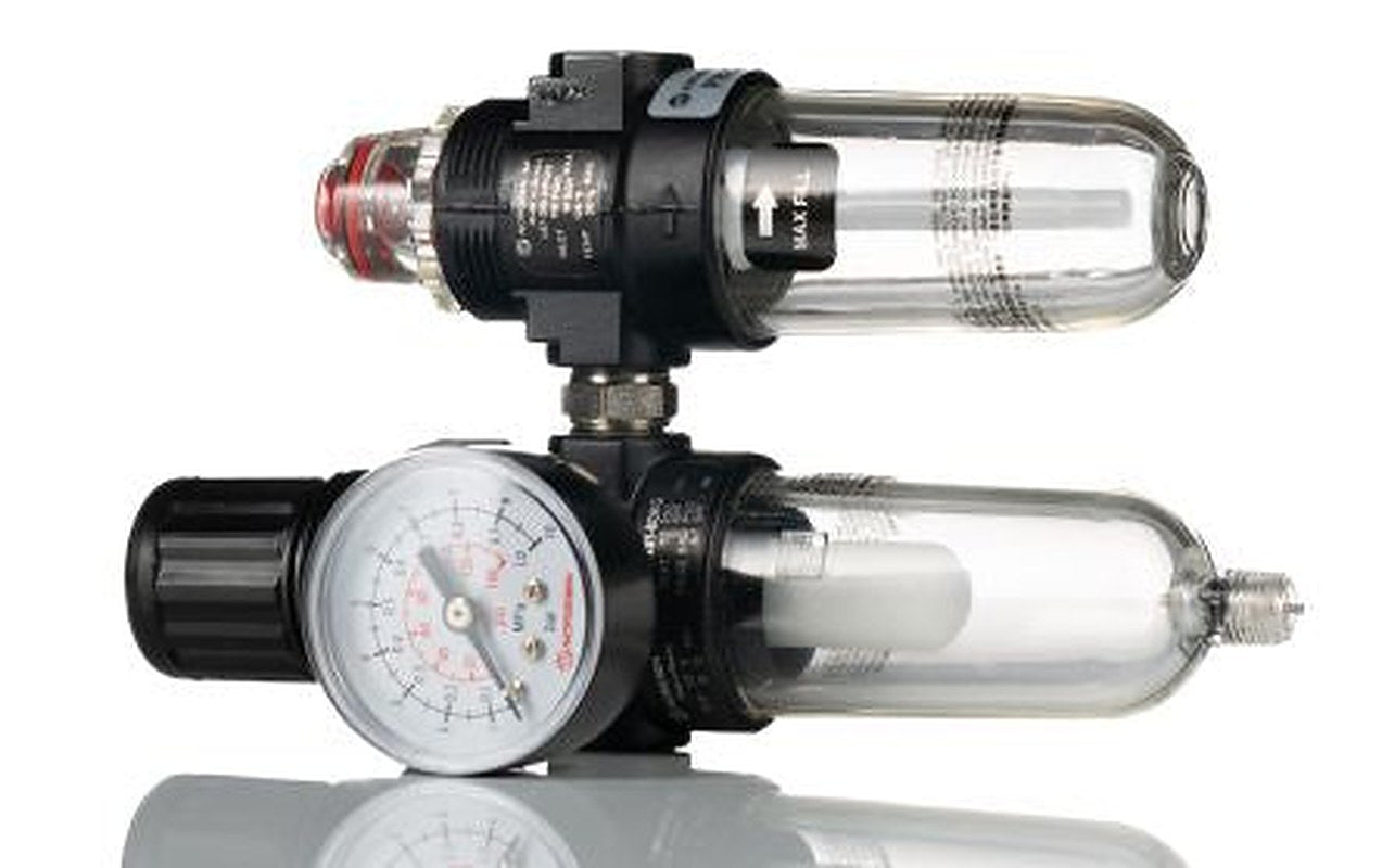 Norgren 1/4 in G Filter Regulator Lubricator, Automatic Drain, 40 μm Filtration Size