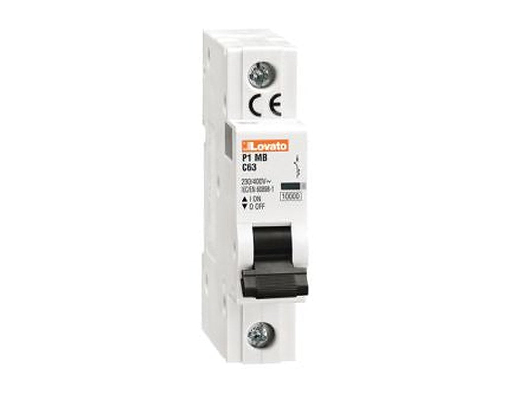 Lovato P1 P1MB Miniature Circuit Breaker, 1-Pole, 13A, Type C, 230V ac AC, 60 V dc DC, 10 kA Breaking Capacity