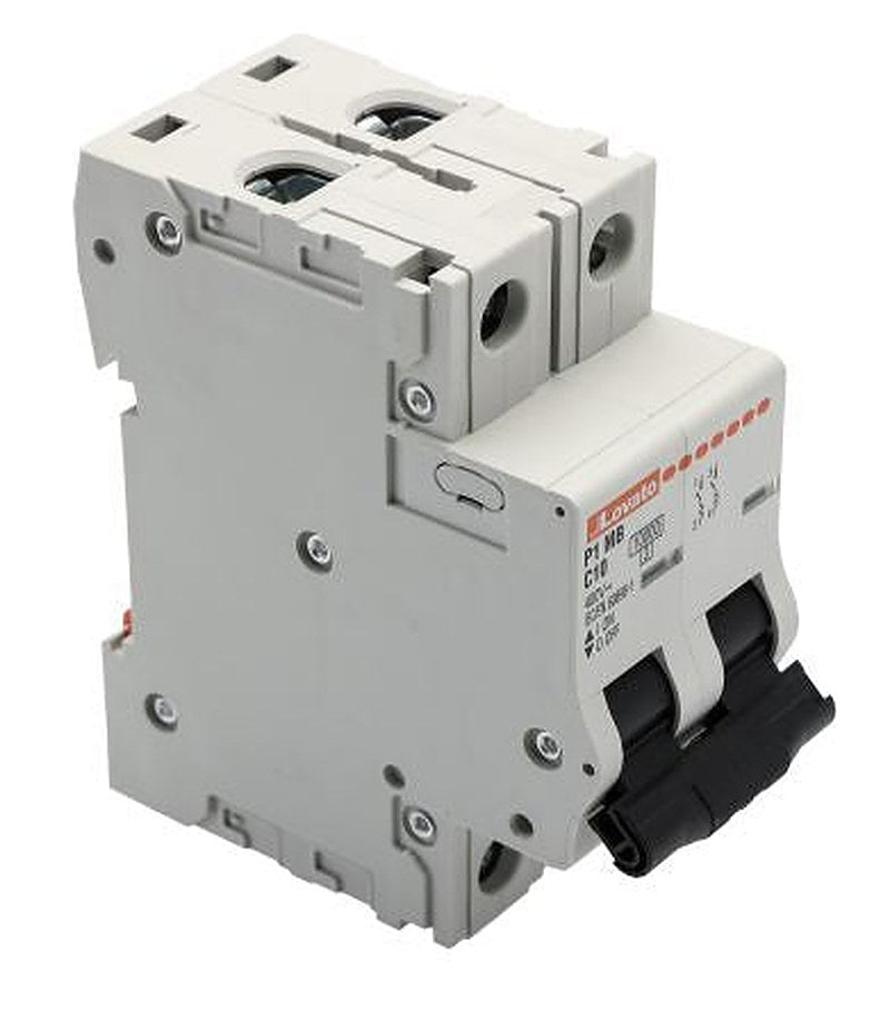 Lovato Modulo P1MB Miniature Circuit Breaker, 2-Pole, 10A, Type C, 400V ac AC, 80 V dc DC, 10 kA Breaking Capacity