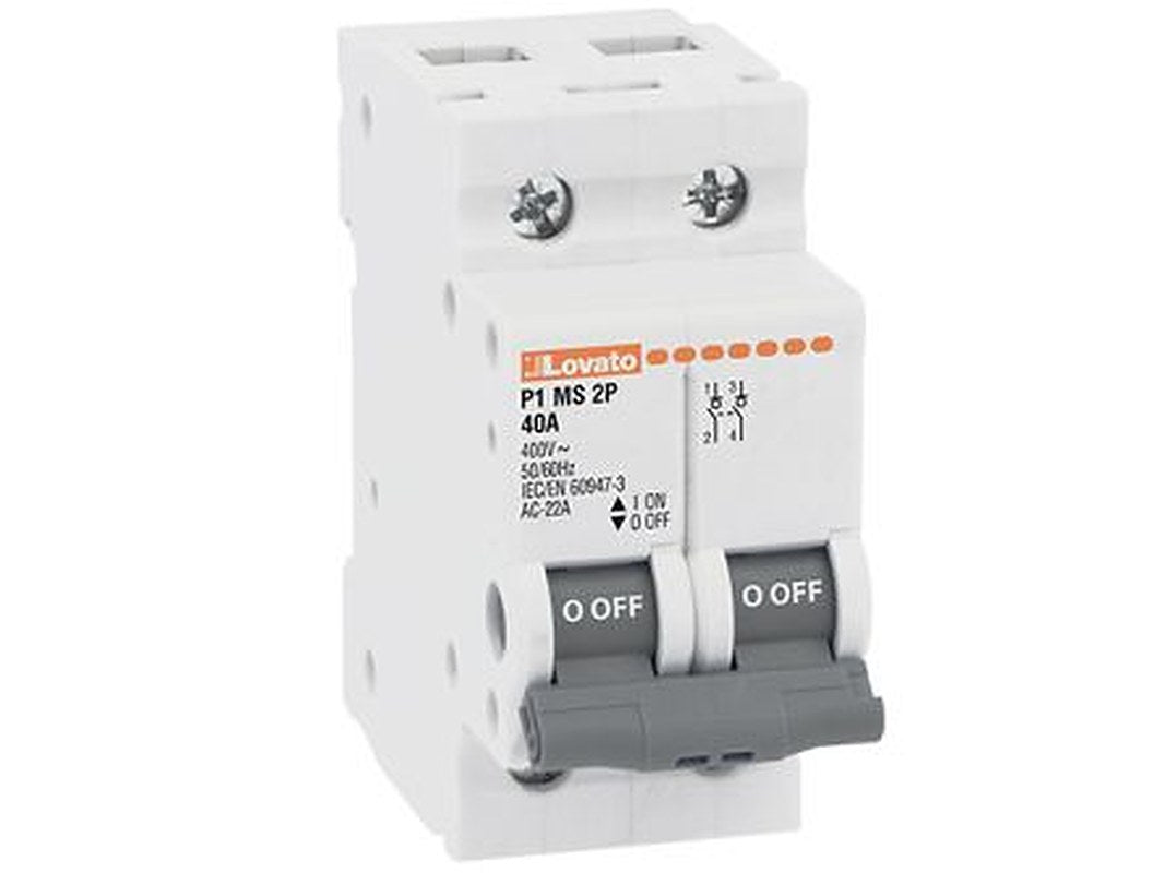 Lovato 2-Pole DIN Rail Switch Disconnector -, IP65, IP20, 40A