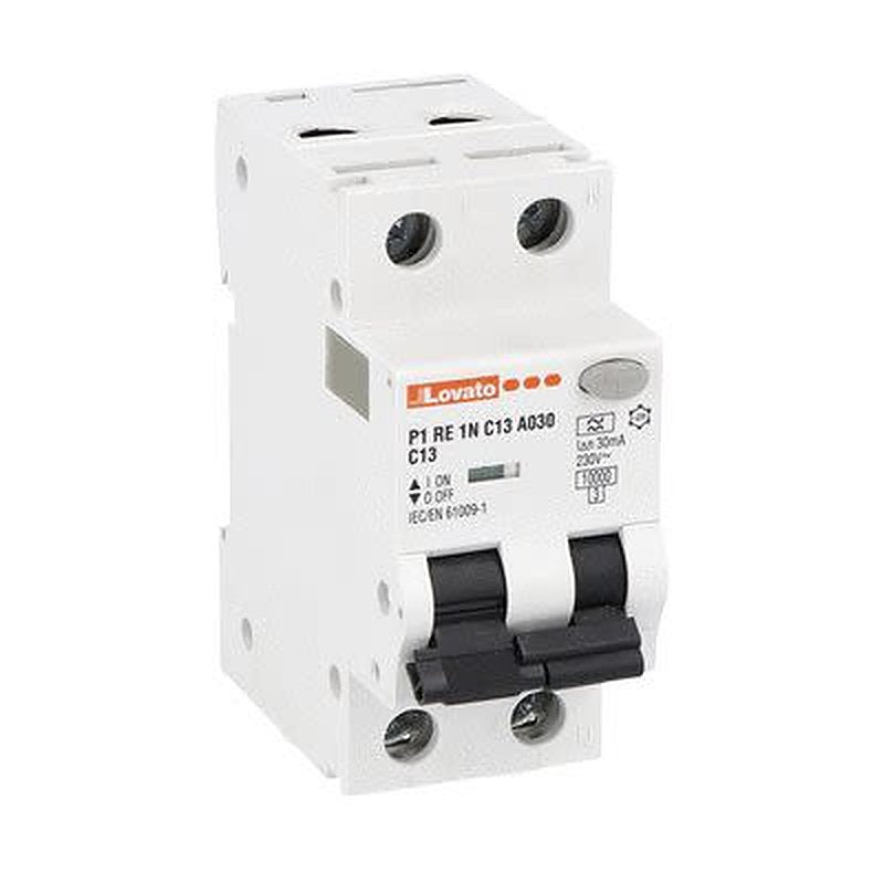 Lovato Residual Current Circuit Breaker with Overload Protection, 13A Current Rating, 1-Pole, 30 mA Trip Sensitivity,