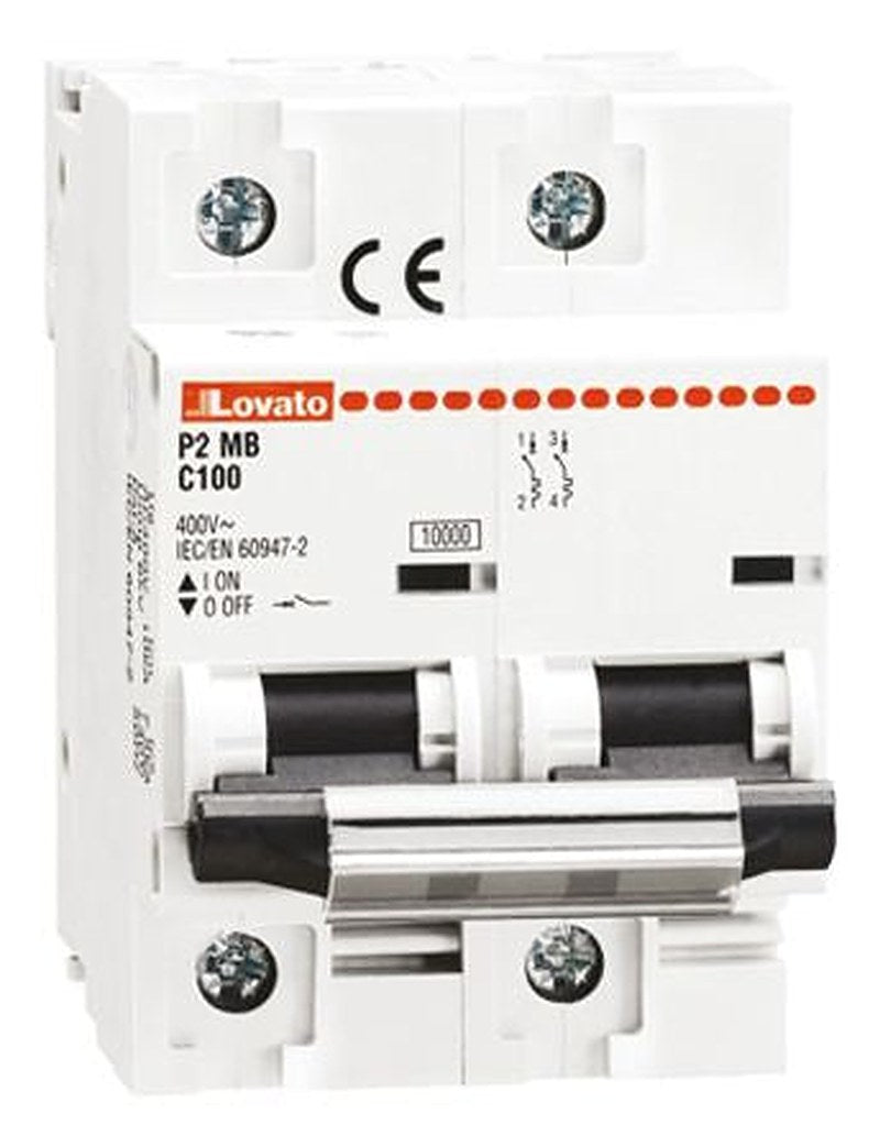 Lovato Modulo P2MB Miniature Circuit Breaker, 2-Pole, 125A, Type C, 400V ac AC, 60 V dc DC, 10 kA Breaking Capacity