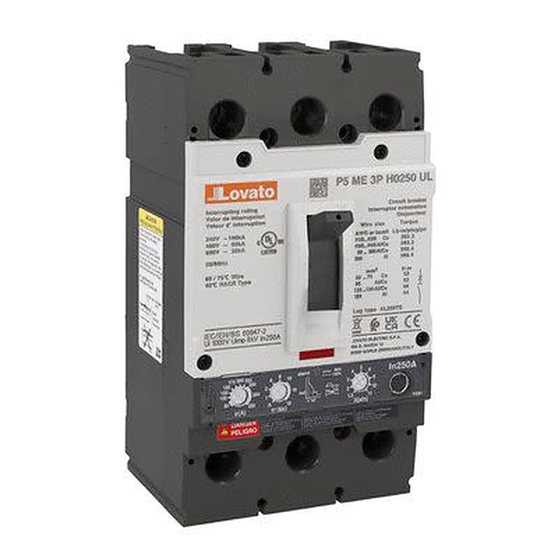 Lovato, P5ME, P5ME3 MCCB 3-Pole 250A, Breaking Capacity 65 kA, Screw