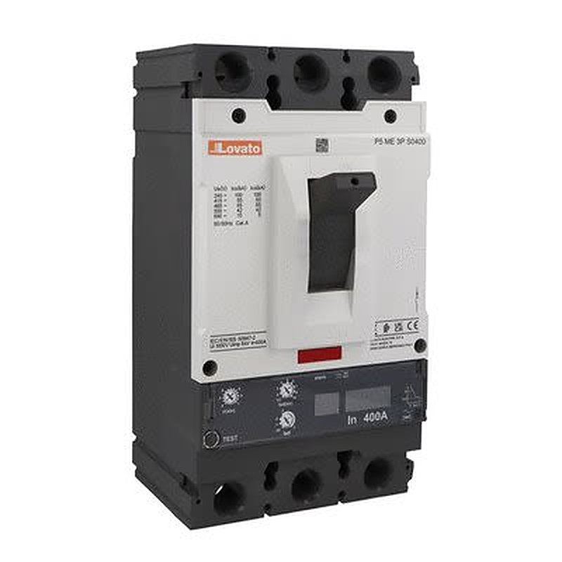Lovato, 160 to 400 A, P5ME Circuit Breaker 3-Pole 400A, Breaking Capacity 100 kA, Vertical