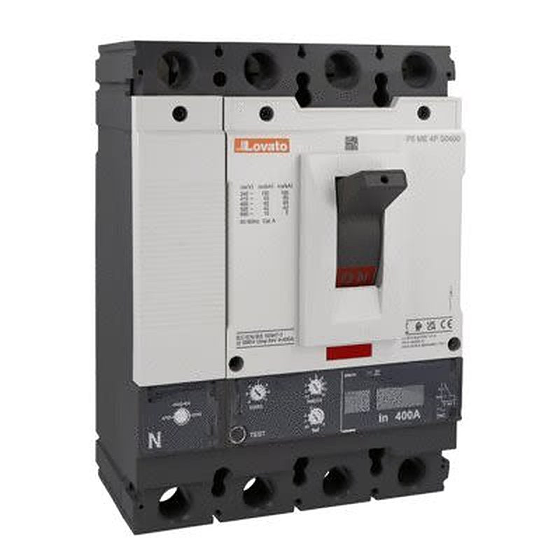 Lovato, P5ME, P5ME Circuit Breaker 4-Pole 400A, Breaking Capacity 100 kA, Vertical
