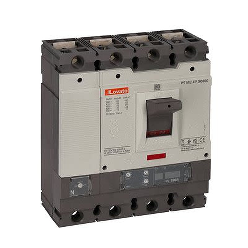 Lovato, P5ME, P5ME4 MCCB 4-Pole 800A, Breaking Capacity 50 kA, Screw