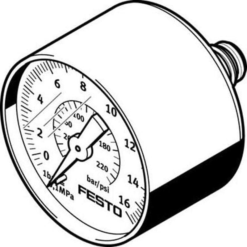 Festo Cartridge 10 mm Cartridge Pressure Gauge, 40 mm, 16 bar