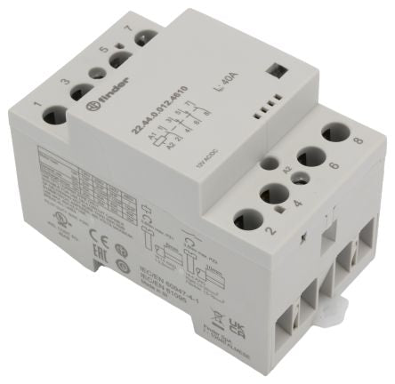 Finder 22 Contactor, 12V ac/dc Coil, 4-Pole, 40 A