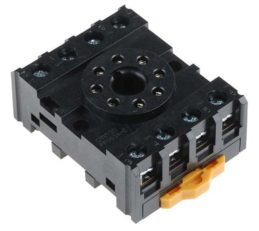 Omron 8 Way 250V ac DIN Rail Relay Socket, for use with MK2PN-S, MK2PNV-S, MK2PV-S, MK2PV-I, MK2PD-I, MK2PN-I, MK2PD-S,