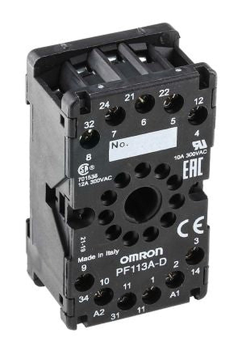 Omron MKS 11 Way 300V ac DIN Rail Relay Socket, for use with MKS Series