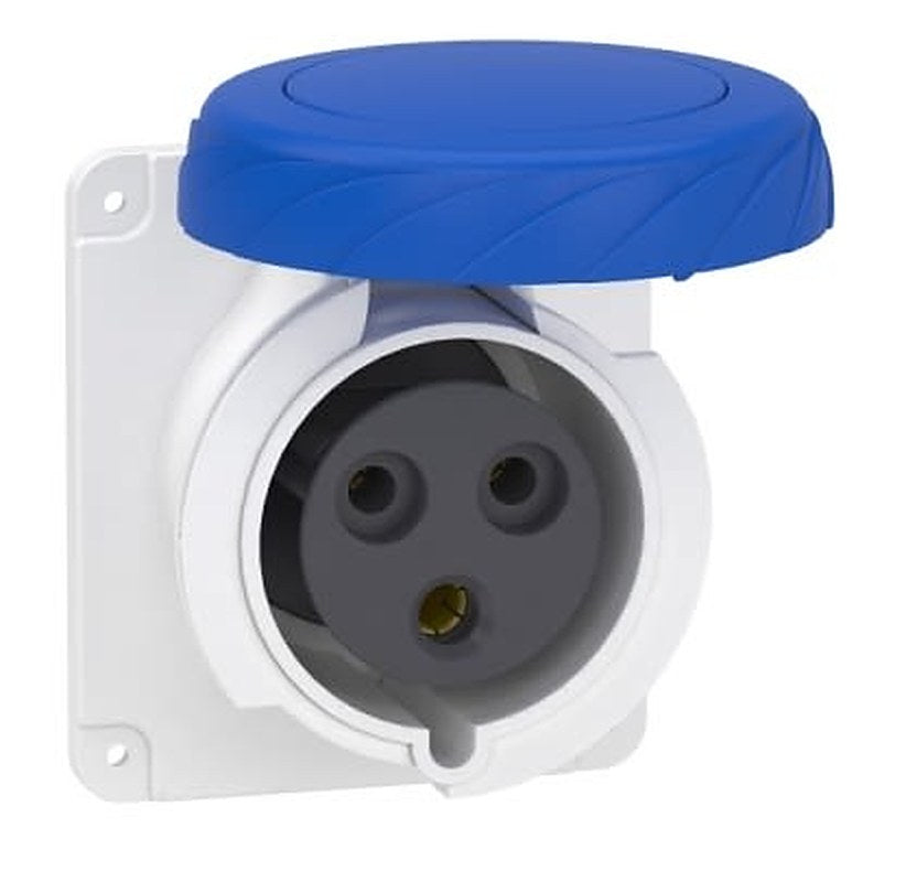 Schneider Electric, PKF32 IP67 Grey Panel Mount Mount 2P+PE Straight Industrial Power Connector, 32A, 250V