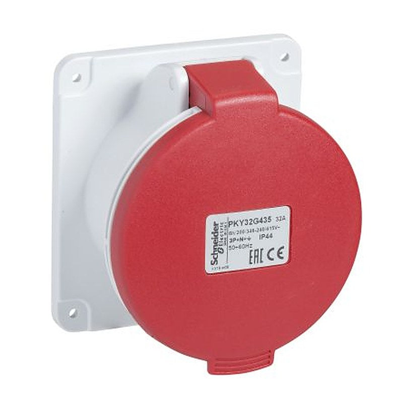 Schneider Electric, Mureva IP44 Grey Closure Plug, Panel Mount, 3P+N+PE, Rated At 32A, 415V