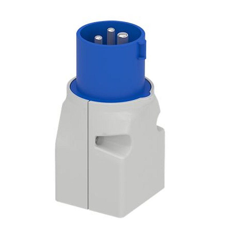 Schneider Electric, PKZA2 IP20 Grey Snap Pin Mount 2P+PE Straight Industrial Power Connector, 16A, 220V