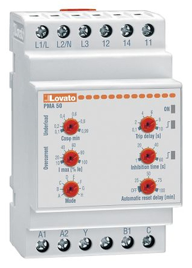 Lovato Monitoring Relay, 3, 1 Phase, SPDT, DIN Rail, 0.1A to 16A, 220V ac, 240 V ac