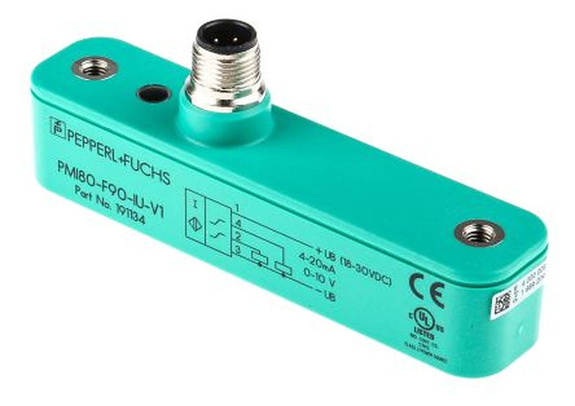 Pepperl + Fuchs PMI80-F90-IU-V1 Block Inductive Proximity Sensor, M12 x 1 4 to 20 mA PMI80-F90-IU-V1 3V 80 mm 30 V dc