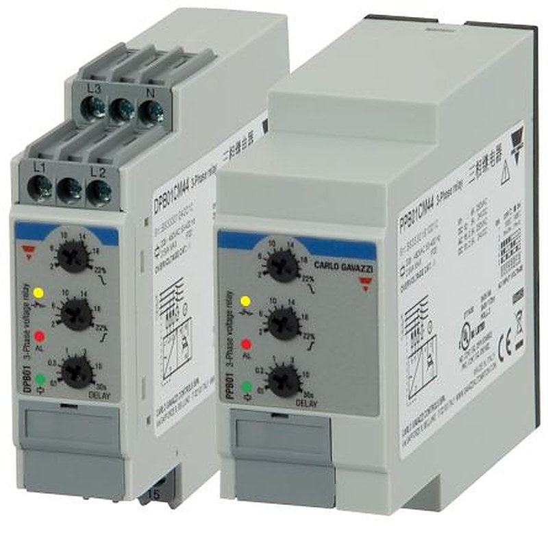 Carlo Gavazzi Monitoring Relay, 3 Phase, -20 V ac Monitor Range, SPDT, DIN Rail, 208V ac, 480 V ac