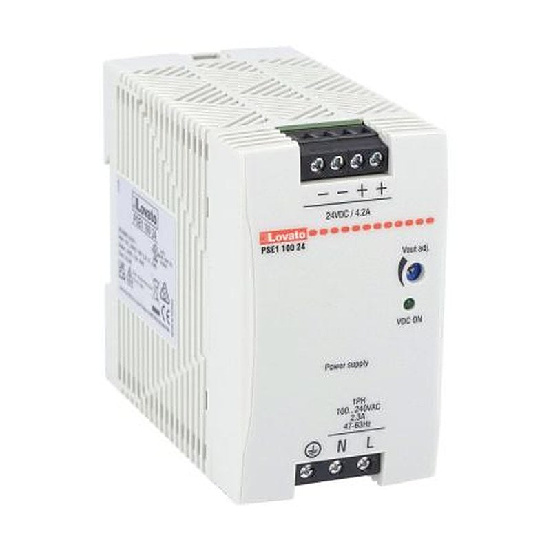 Lovato PSE DIN Rail DIN Rail Power Supply 375 V dc, 264V ac AC Input 24V dc, 4.2 A Output DC 100 W