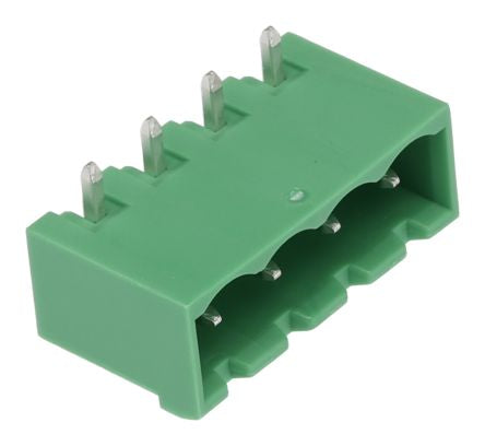 Phoenix Contact MSTBA 2.5/ 4-G-5.08 Series Pluggable Terminal Block, 4-Contact, 5.08 mm Pitch, 1 Row, 1757268