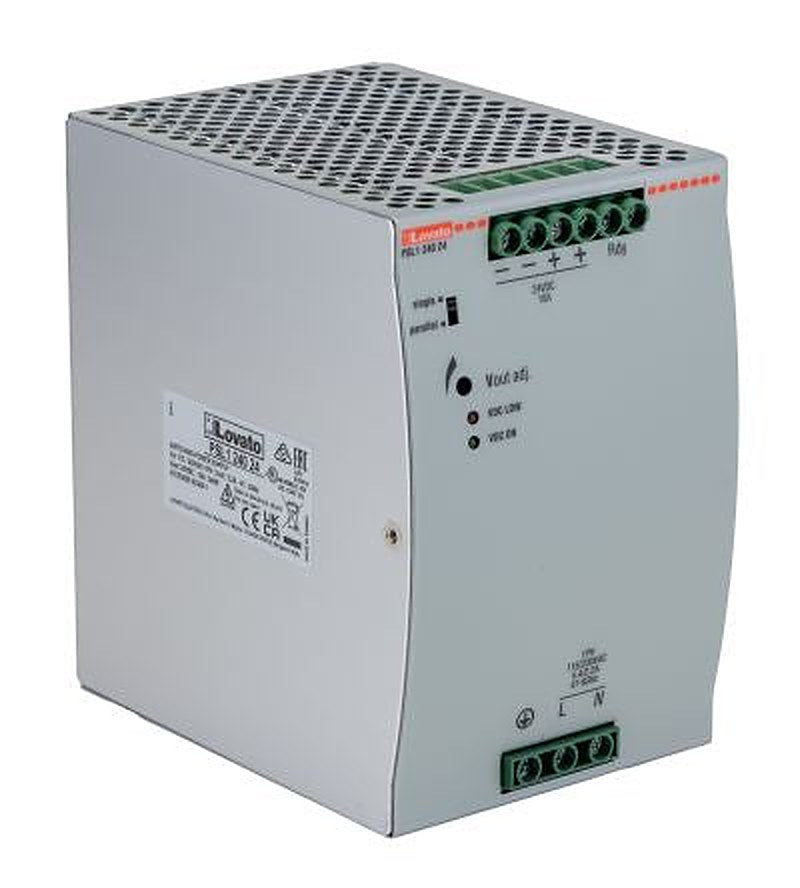 Lovato PSL Switched Mode DIN Rail Power Supply 230V ac AC Input 24V dc, 10 A Output DC 240 W